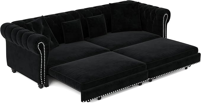 89" Velvet Convertible Sofa Bed Couch