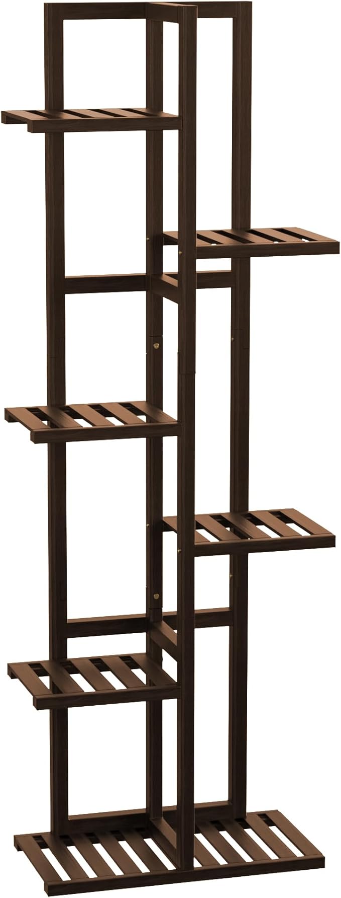 ROMGUAR CRAFT 6 Tier Bamboo Plant Stand Indoor, Wood Tall Flower Holder Corner