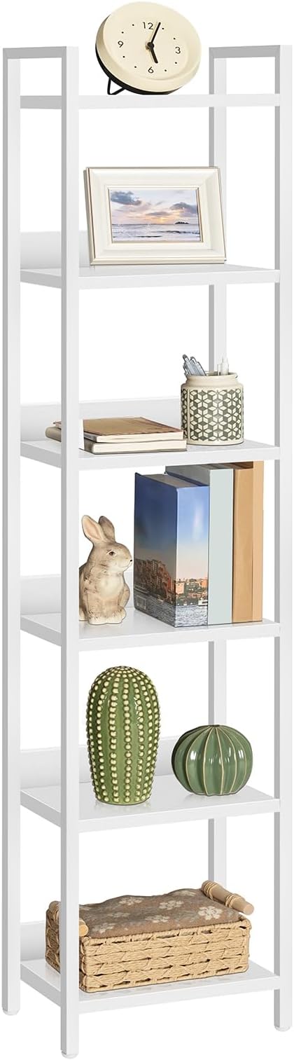 MAHANCRIS Bookshelf, 6-Tier Bookcase, Standing Book Shelf