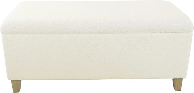 HomePop Storage Bench, Pearl Cream