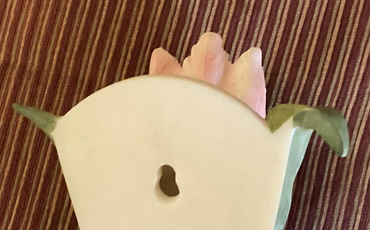 Pink Tulip Wall Vase Planter, Hand-Painted Bonded Marble, 7 x 3.5 Inch, Waterproof Pot, Indoor Floral Sculpture, Flat Wall Mounted Vase for Flowers Caddy for Glasses or Rosary from SassyXpressions