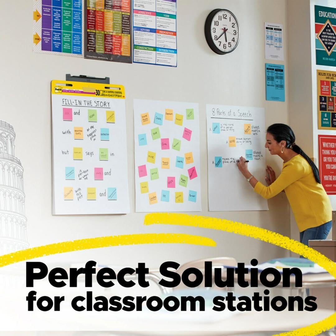 Post-it Super Sticky Easel Pad, 25 x 30 Inches, 30 Sheets Per Pad, 2 Pads, Large, White, Premium Self Stick Flip Chart Paper, Anchor Chart, Office Supplies & School Supplies, Great for Teachers and Students