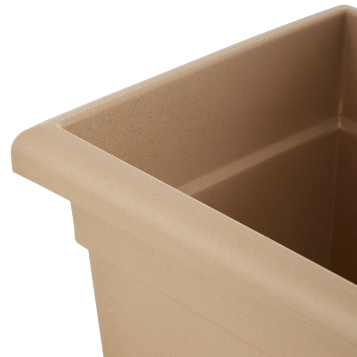 The HC Companies 28 Inch Romana Planter Box with Drainage Plug, Lightweight UV-Resistant Plastic Outdoor Planters, 1-Pack Flower Box for Garden, Patio, Balcony, and Fence, Sandstone
