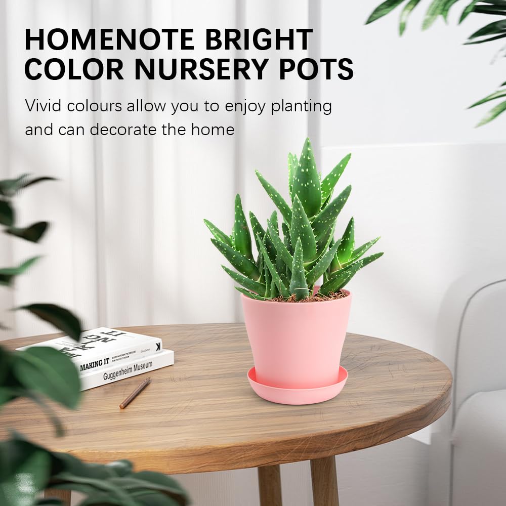 OALCQ 4 Inch Small Flower Pots - 24 Pcs, 8 Colors, Indoor Plant Pots with Drainage