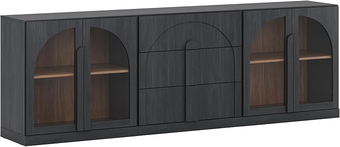 BELLEZE 3-Piece Modular Sideboard Cabinet Freely Configurable, Modern Wood