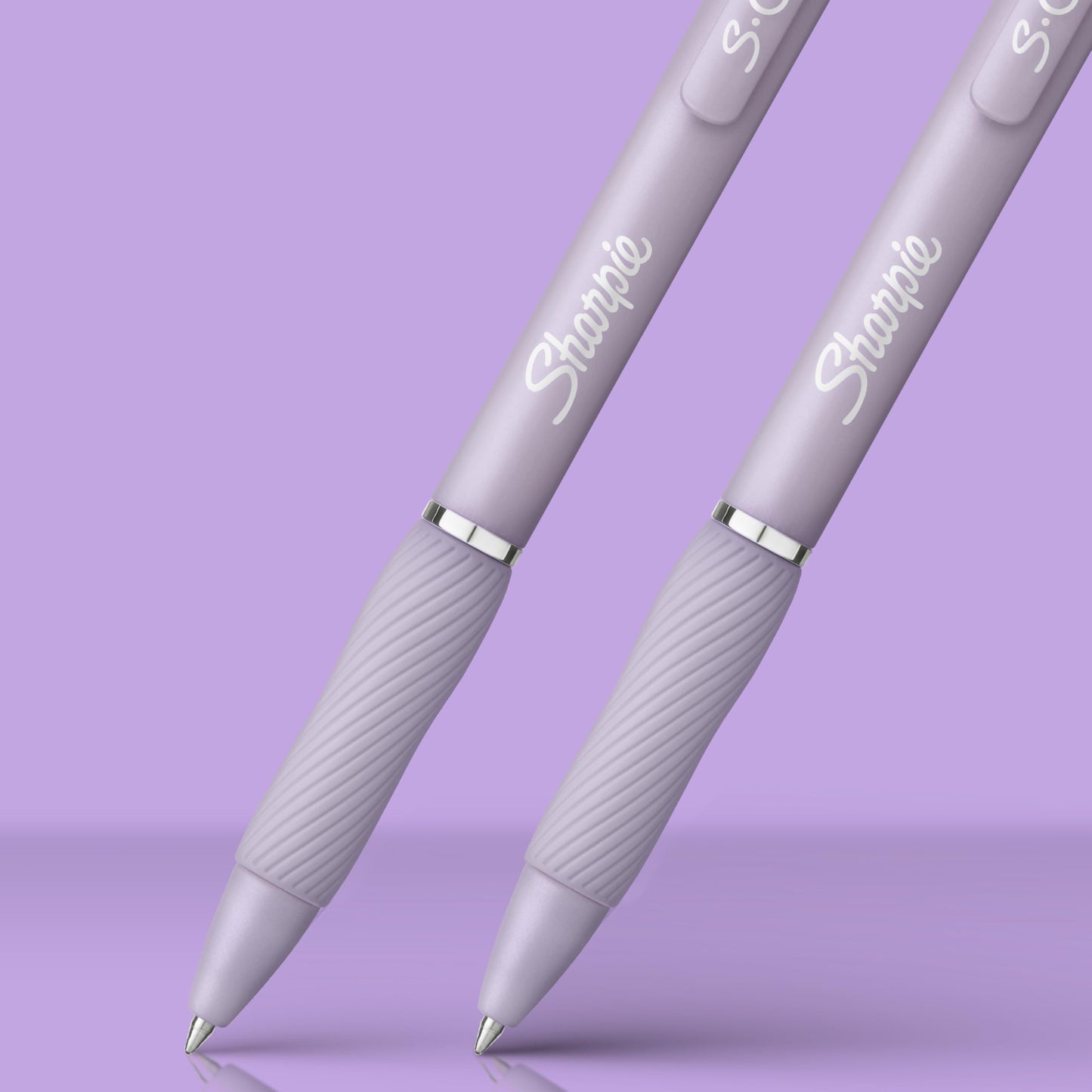 Sharpie S-Gel, Gel Pens, Medium Point (0.7mm), Icy Violet Barrel, Black Ink, 12 Count
