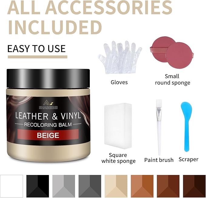 Leather Recoloring Balm and Leather Repair Kit