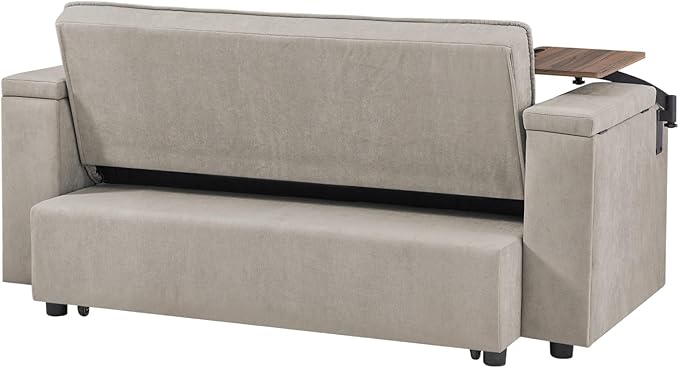 oaaktu Large Size Convertible Sleeper Sofa Bed, Polka dot Velvet Pull Out Futon