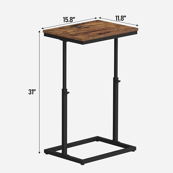 TUTOTAK End Table, Side Table, Tall Couch Table, Sofa Table, Living Room