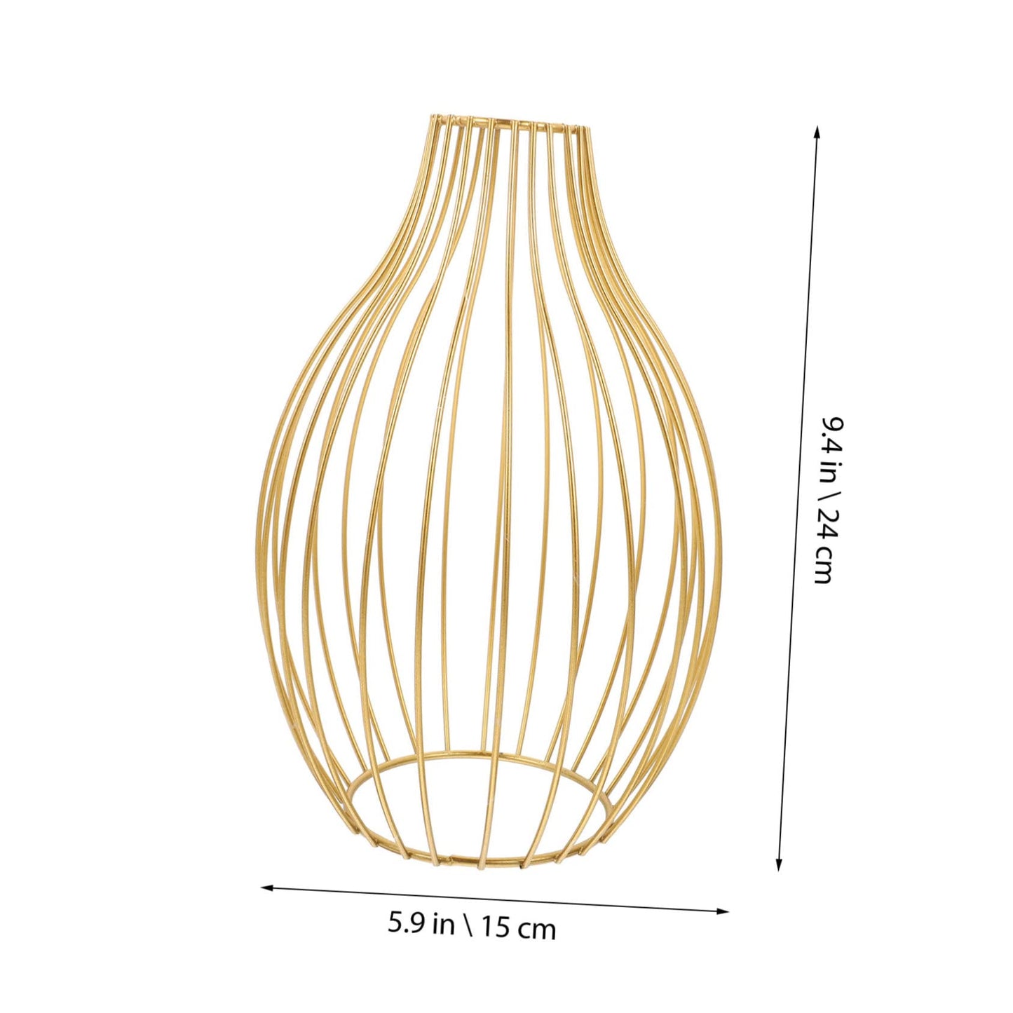 ABOOFAN Vase Gold Decor Plant Decor Home Decor Pots for Plants Terrarium Metal Flower Pot Hydroponic Planter Glass Tube Planter Simple Flowerpot Bracket Frame Container Wrought Iron, 24X15X15CM