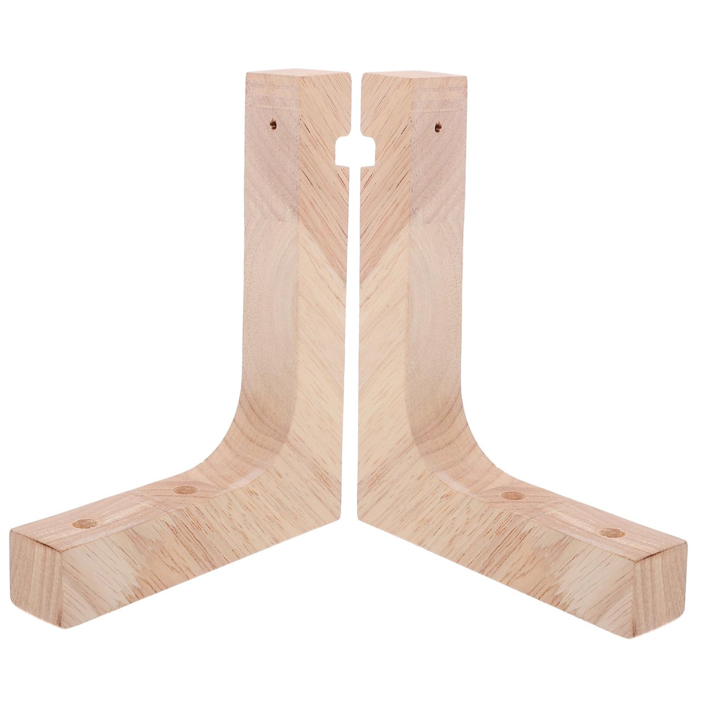 Mikikit Wooden Plant Hangers Indoor and Outdoor, 2pcs Heavy-Duty Wall Mounted Plant Hooks, Natural Wood Hanging Brackets for Flower Pots and Garden Storage