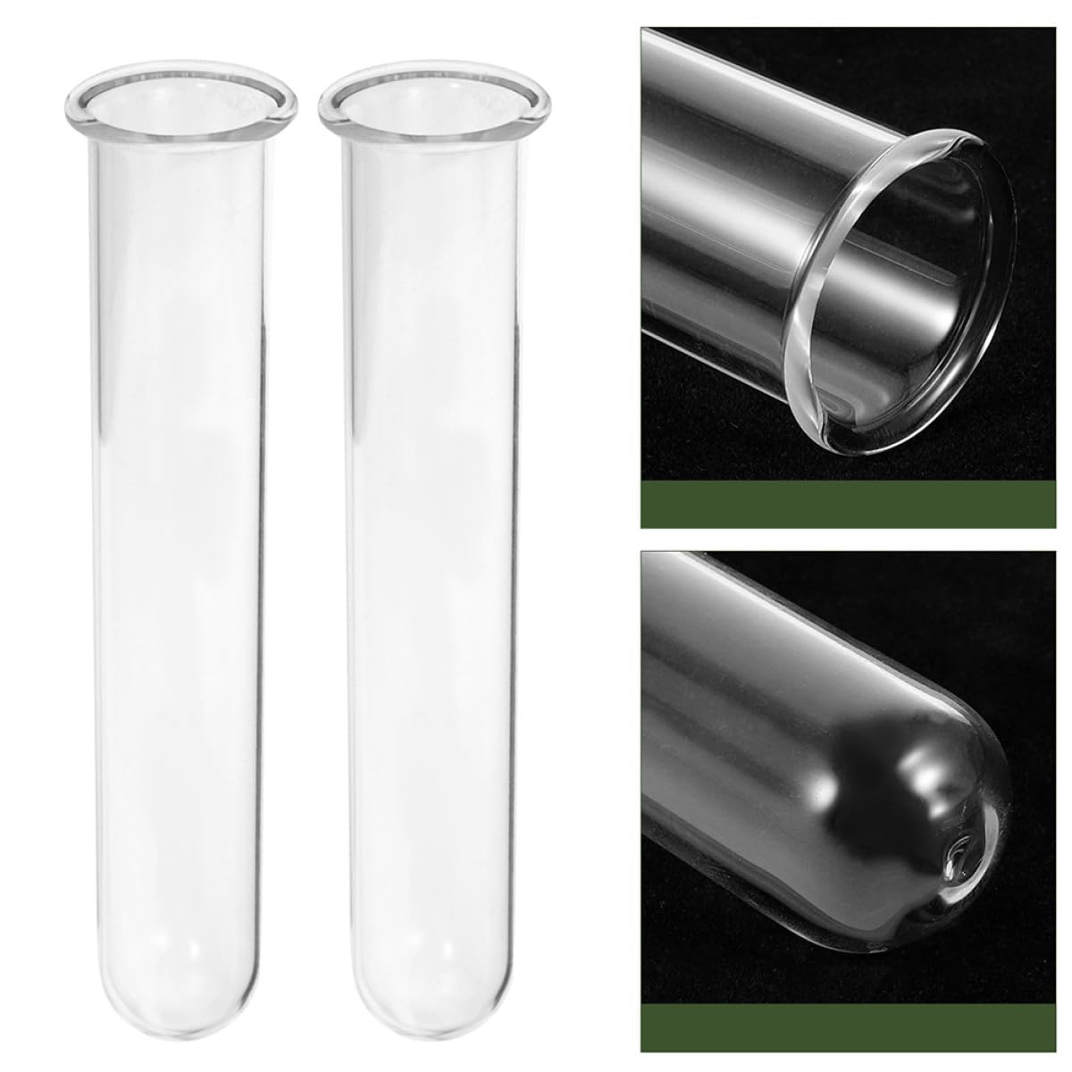 KALLORY 4Pcs Glass Test Tube Vases Hydroponic Propagation Planter Tubes 2.5X3X18Cm Glass Plant Holder for Home Office Desktop Terrarium Decor