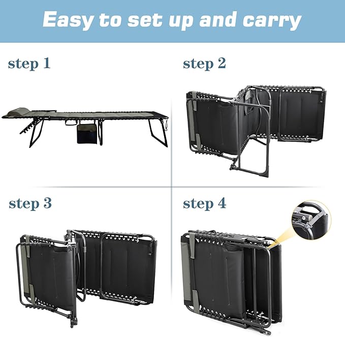 Oversized Padded Outdoor Folding Lounge Chair