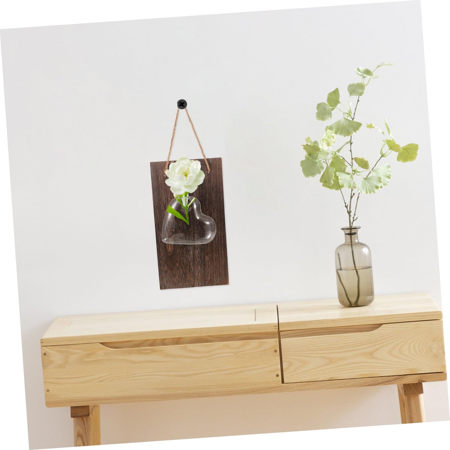 HANABASS 1set Elegant Wall Mounted Glass Hydroponic Bud Vase for Home Decor for Air Plants Flowers and Terrariums for Living Room Kitchen Office and Cafe