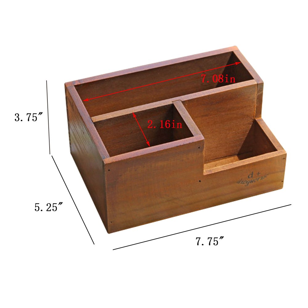 LSHCX Wooden Succulent Flower Planter Box Desk Organizer Pencil Holder