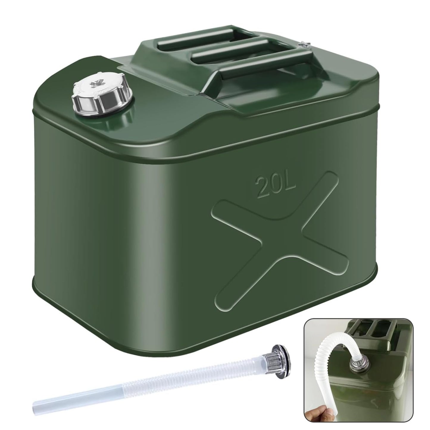 5 Gallon Metal Watering Can, Water Can with Removable Spout Square Design, Watering Can for Garden Flower Plants, Water Container Camping (20L)
