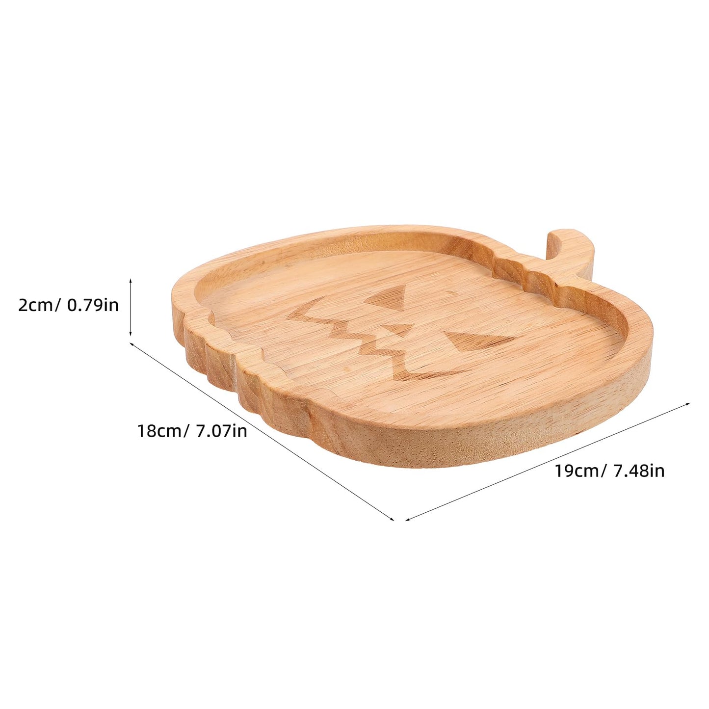 MAGICLULU Pumpkin Snack Plate Wooden Serving Platter Multipurpose Snack Container for Halloween Household Tea and Breakfast Storage Tray