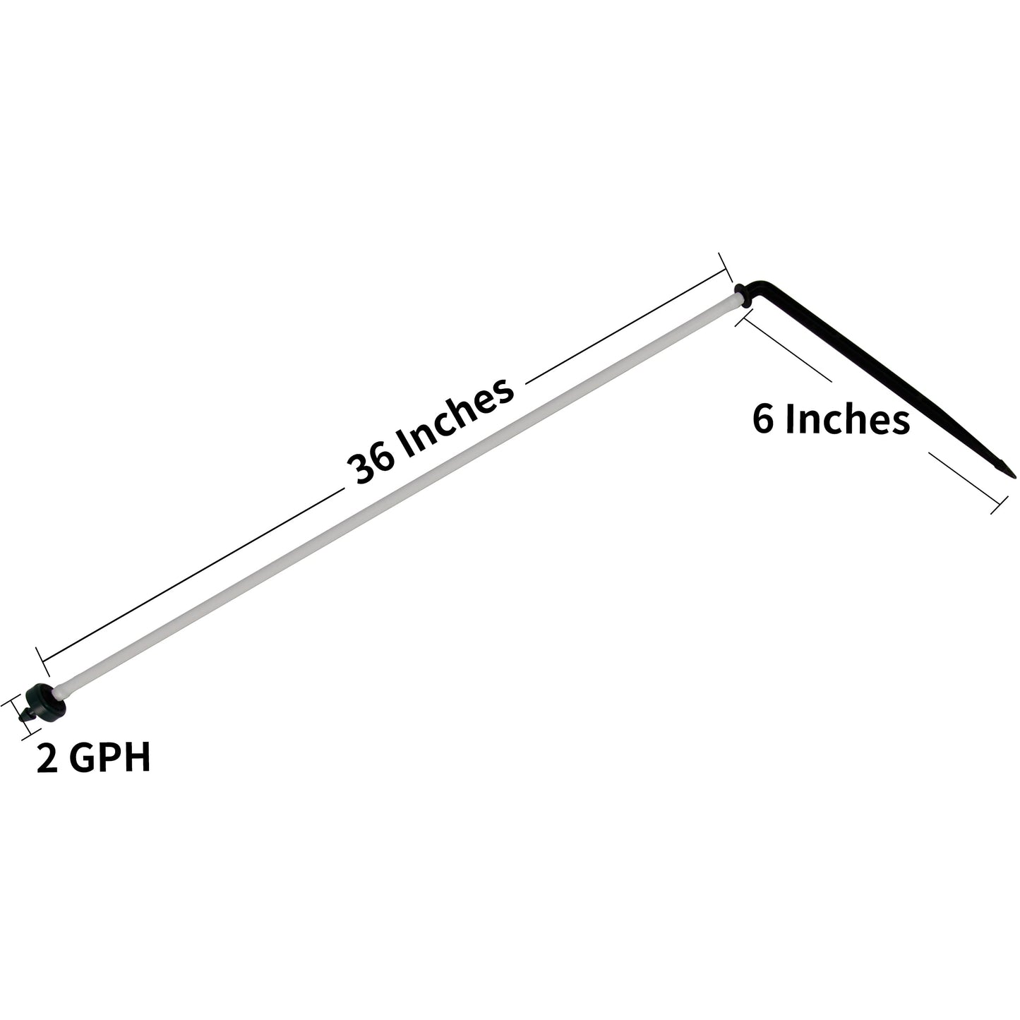 Netafim Automatic Irrigation 36-in Dripper Stake Assembly, 2 GPH, Bundle of 25 (White)