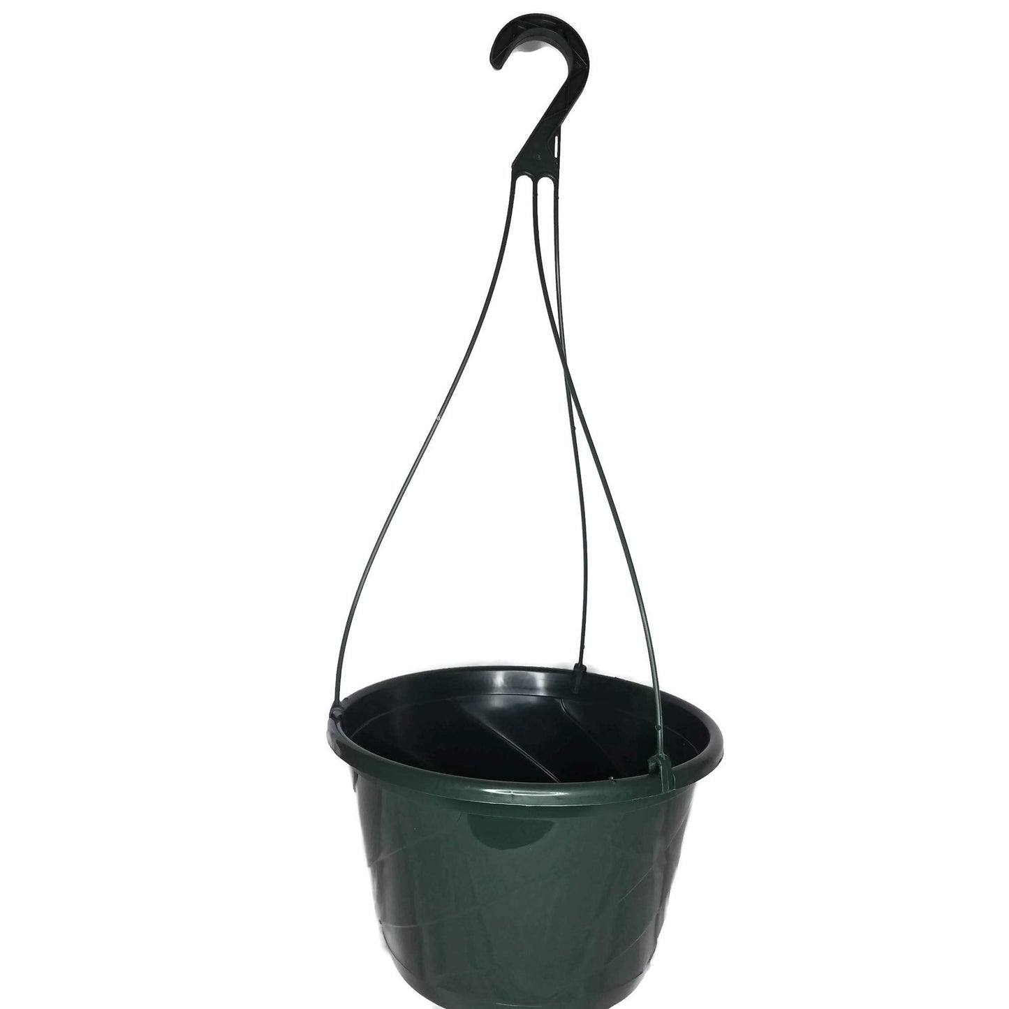 10" Diameter Contempo Swirl Hanging Basket, Green or White, by Landmark Plastics (5, greenq)