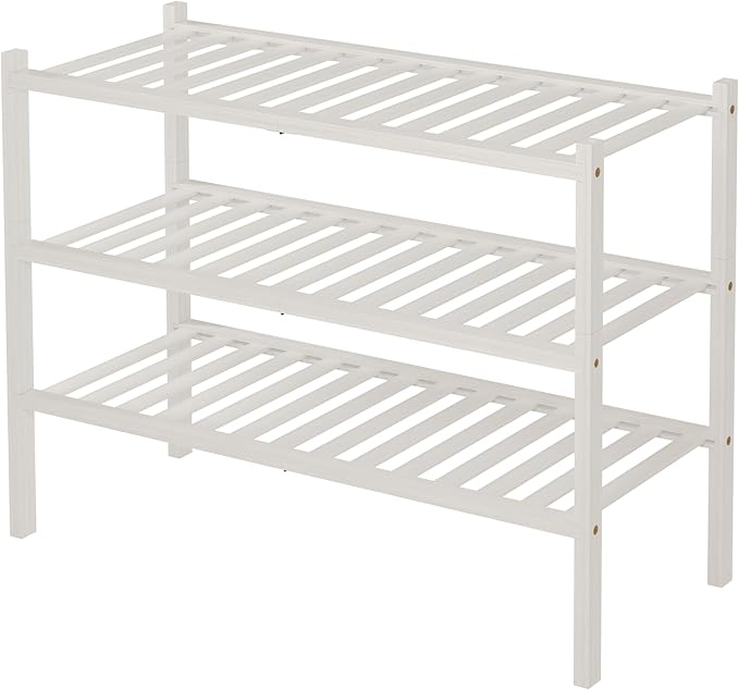 ROMGUAR CRAFT 3 Tier Bamboo Shoe Rack