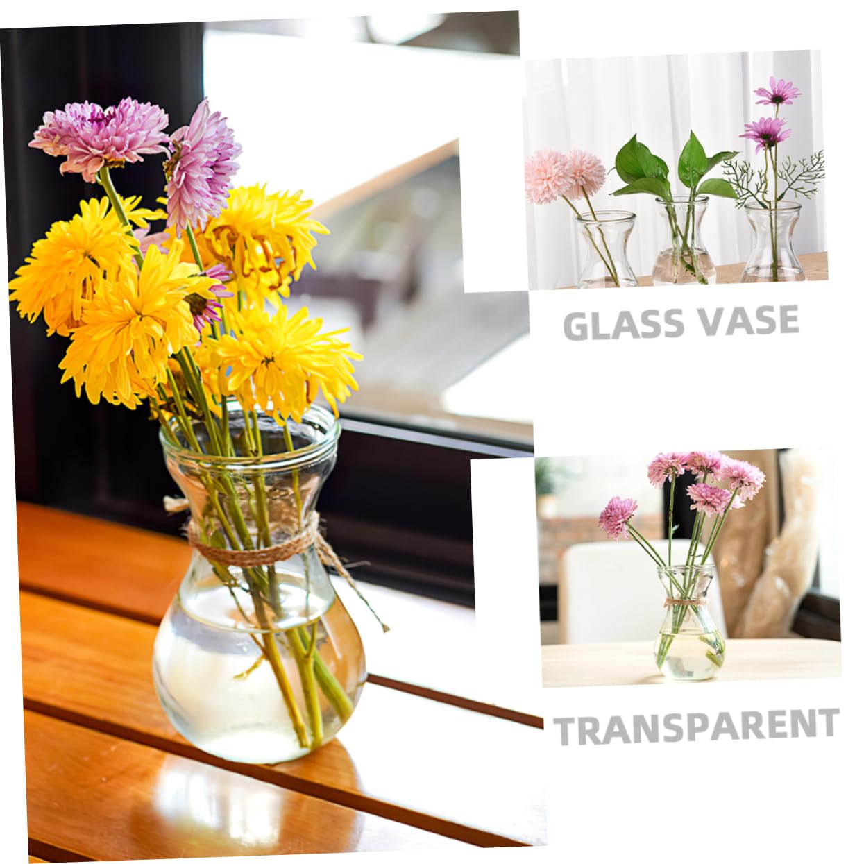 Hemobllo 5Pcs Desktop Glass Planter Decorative Vases for Home Office Unique Terrarium Design for Flower Arrangement Plant Display for Tabletop Shelf Decor