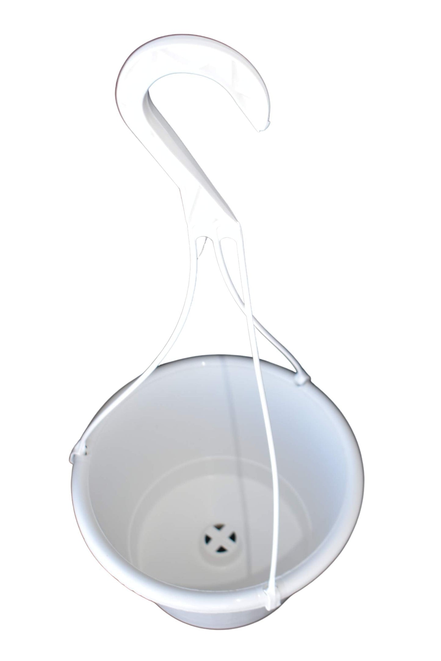 KOBA 8 inch Fluted Plastic Hanging Basket (10), White