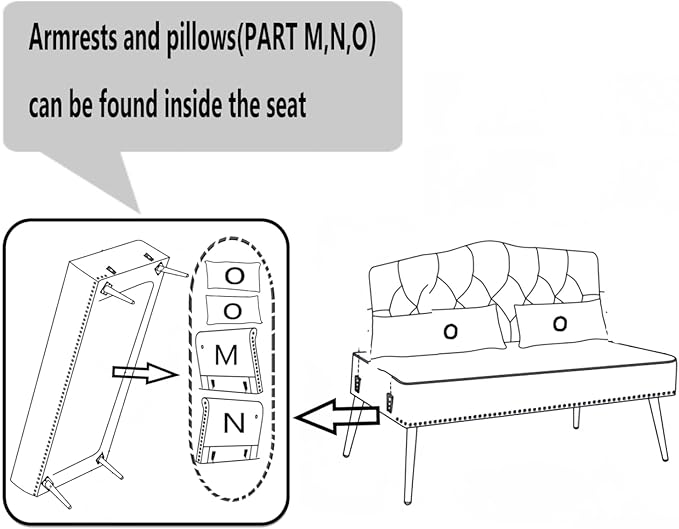 oaaktu Small Velvet Loveseat Sofa