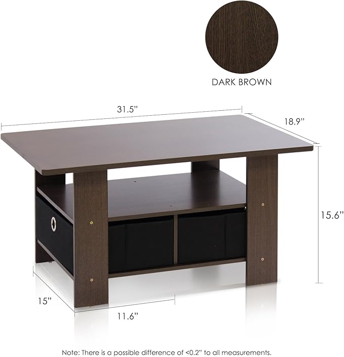 Furinno Andrey Coffee Table, Small Modern Center Table