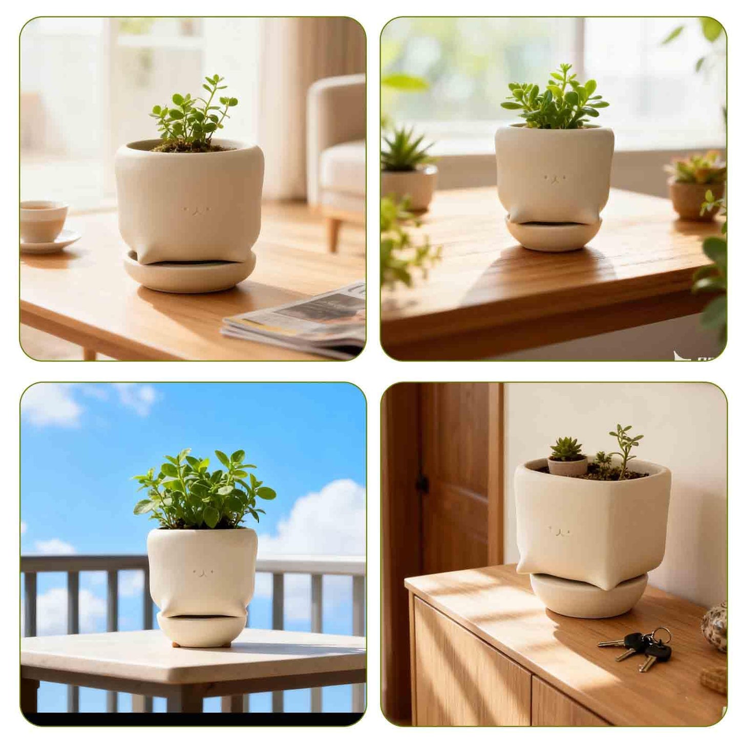 Riadyet Cute Cat Toilet Planter – Ceramic Succulent Pot with Drainage Hole, Funny Gift for Plant Lovers & Home Decor