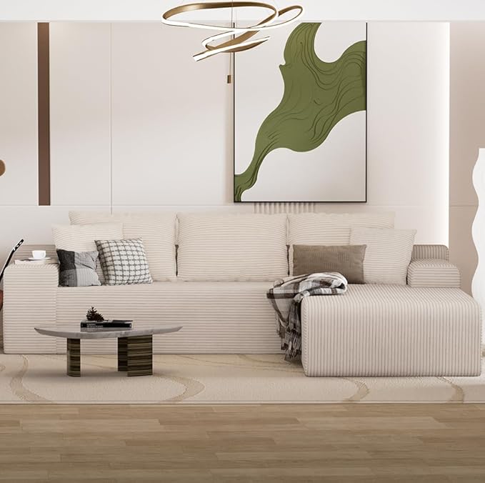 96" L Shaped Modular Sectional Sofa, Boneless Cloud Couch