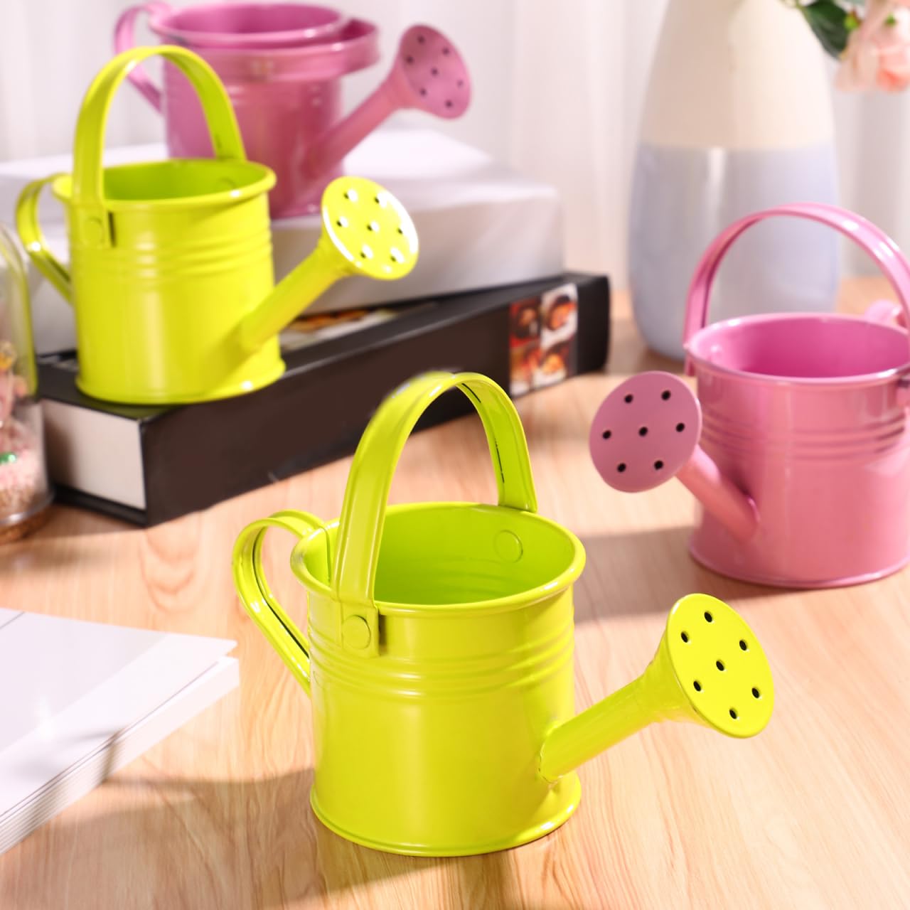Healeved 5Pcs Iron Kids Watering Cans Chic Small Water Can Watering Bucket Kids Watering Tin Can for Garden Beach Water Bucket for Kids