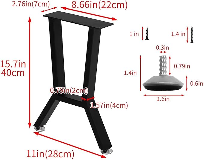 Metal Table Legs 16 Inch Heavy Duty Bench Legs DIY Metal Coffee Table Legs