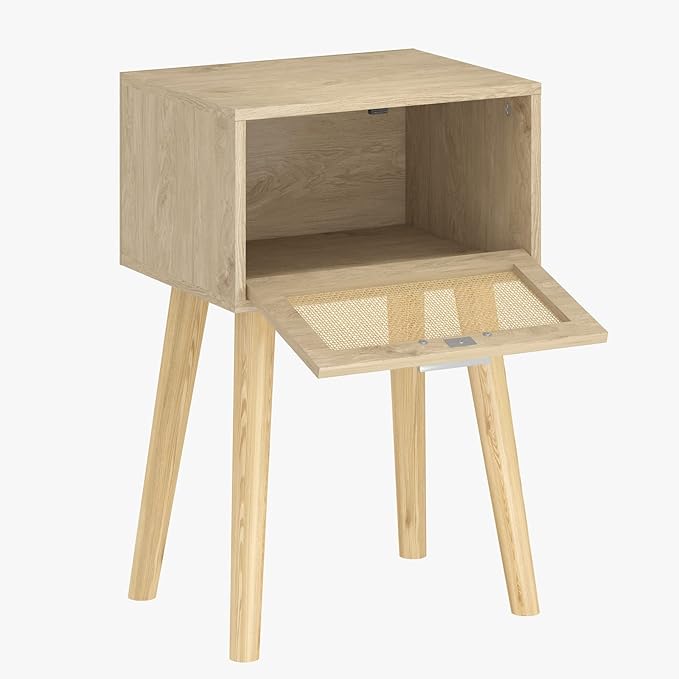 LAATOOREE Nightstand Set of 2, Small Bedside Table, Boho Side End Table