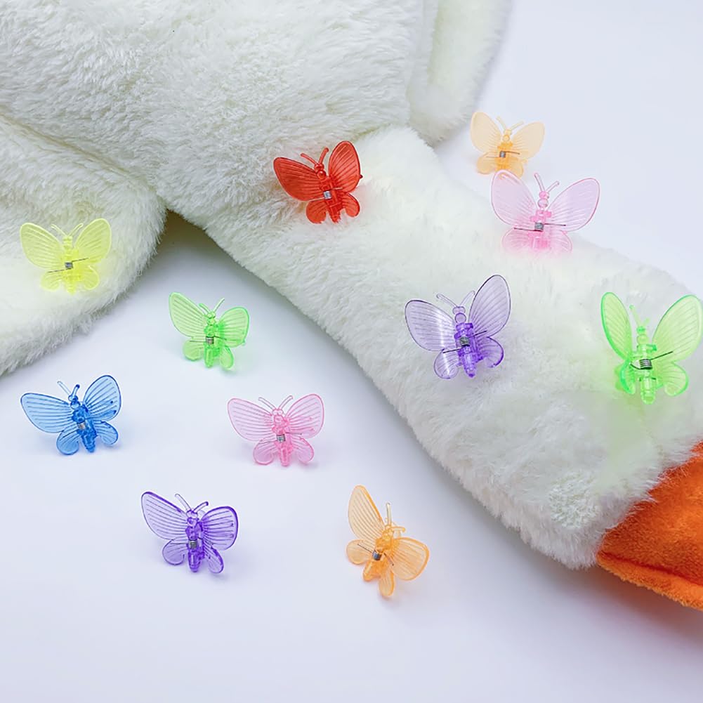 GSHLLO 100 Pcs Butterfly Plant Clips Orchid Support Clips Garden Plant Climbing Clips Vine Stem Clips Plastic Flower Supporting Clips for Vines Stalks