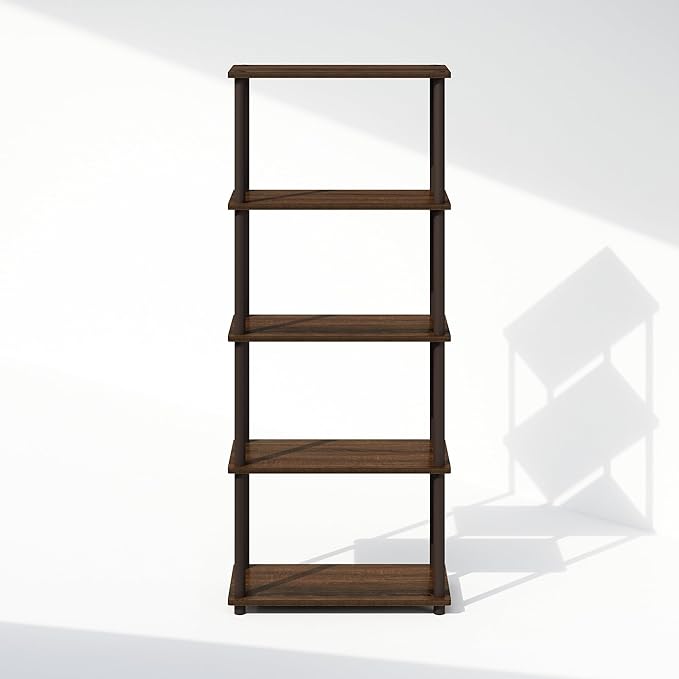 Furinno Turn-N-Tube Book Shelf, 5-Tier Bookshelf, Bookcase