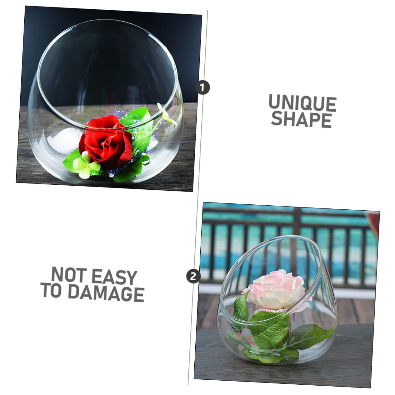 Zerodeko 3pcs Slant Cut Glass Terrarium Bottles for Micro Landscape, Succulent Plant Ecological Display, Glass Desk Ornament for Home Décor and Desktop Gardening