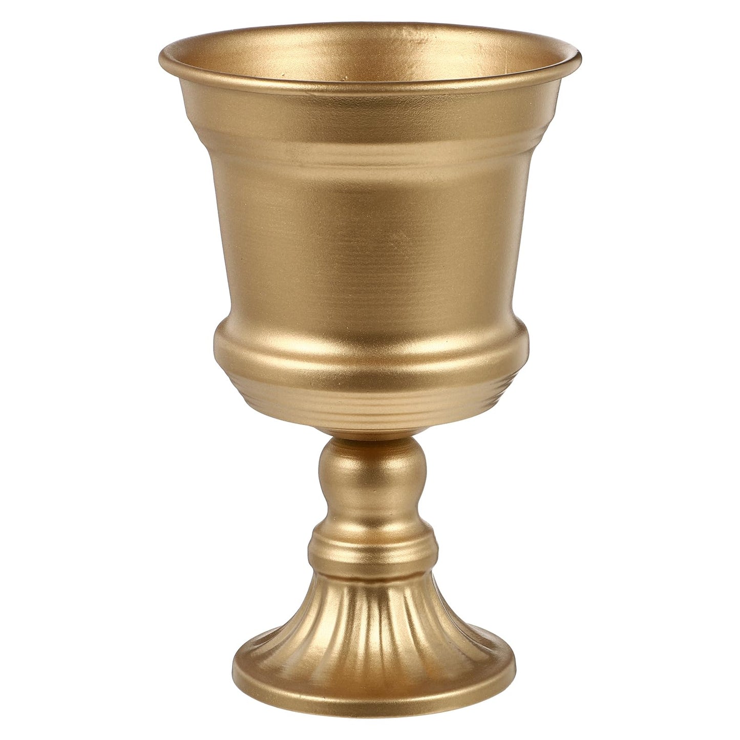 Yardwe Iron Urn Planter, Rustic Metal Flower Pots Decoration Vase for Wedding Party Home Garden Porch Front Door Decoration (Gold)