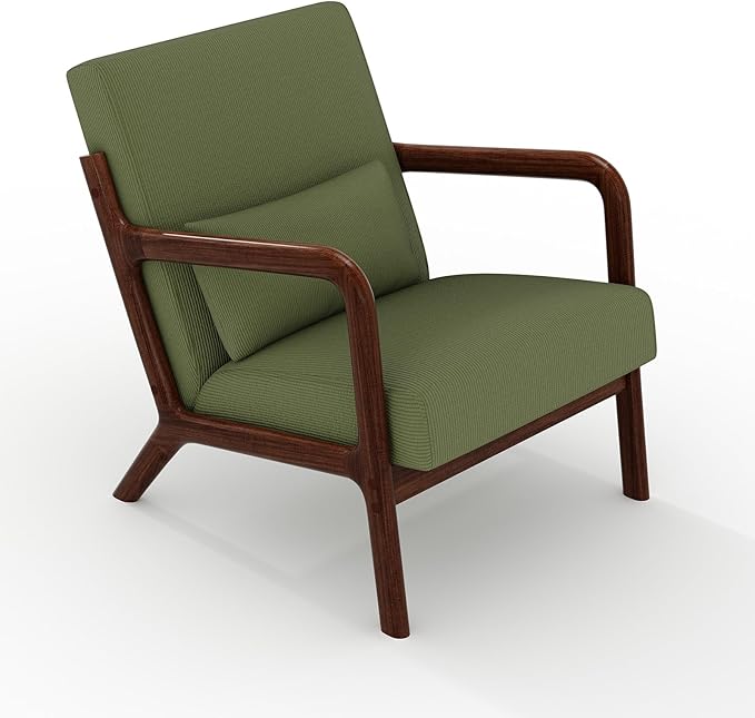 Garvee Mid-Century Modern Accent Chair, Fine Wale Corduroy Upholstery, Solid