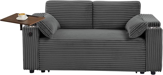 Auvsoce 65" 3-in-1 Pull-Out Convertible Sofa Bed
