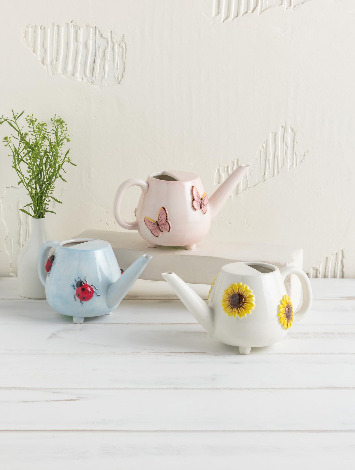 Mud Pie Lady Bug Ceramic Watering Can