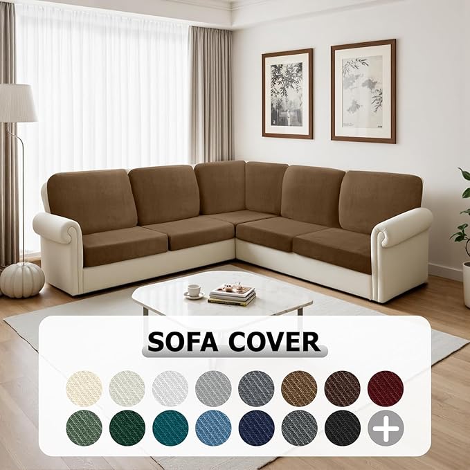Arfntevss Sectional Couch Covers L Shape Couch Cushion Covers Slipcovers Fitted