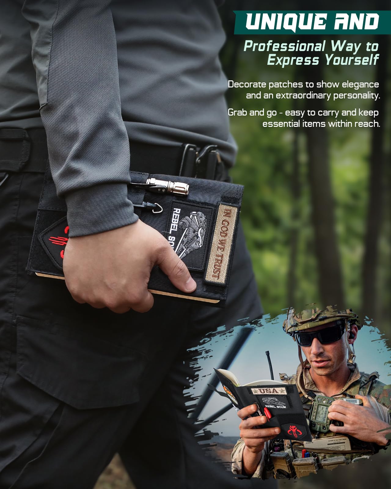 LIVANS Book Cover for 5.5 x 8 in Military Log Book, with Hardcover Notebook