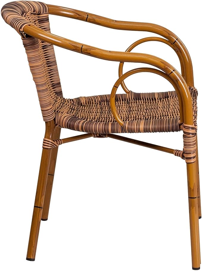 Flash Furniture Cadiz Series Dark Red Bamboo-Aluminum Indoor-Outdoor