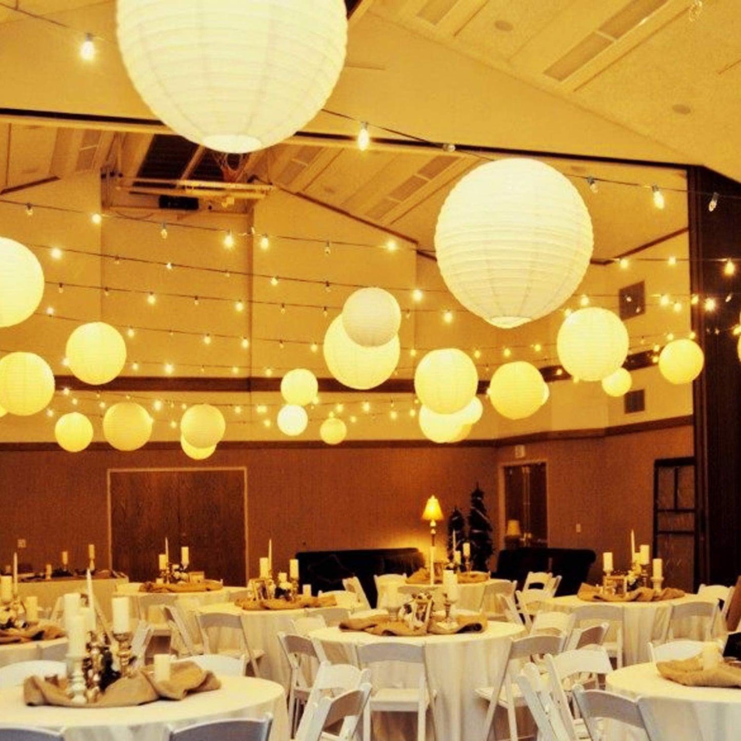 Novelty Place 6 inch White Paper Lanterns (Pack of 10) - Great Chinese/Japanese Home, Party & Wedding Decorations