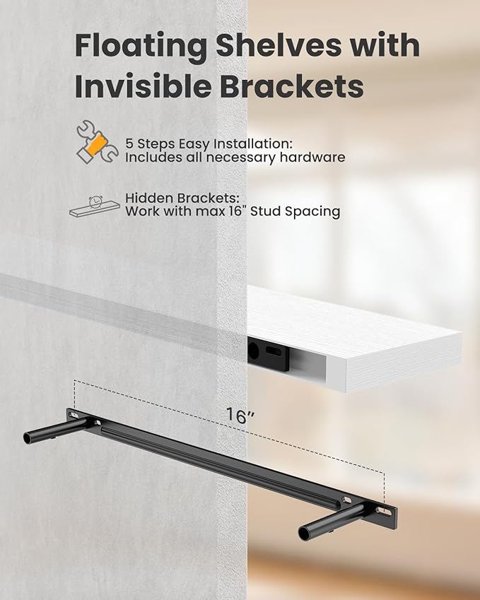 AMADA HOMEFURNISHING Floating Shelves Wall Mounted, 32 x 7 Inch Wall Shelves