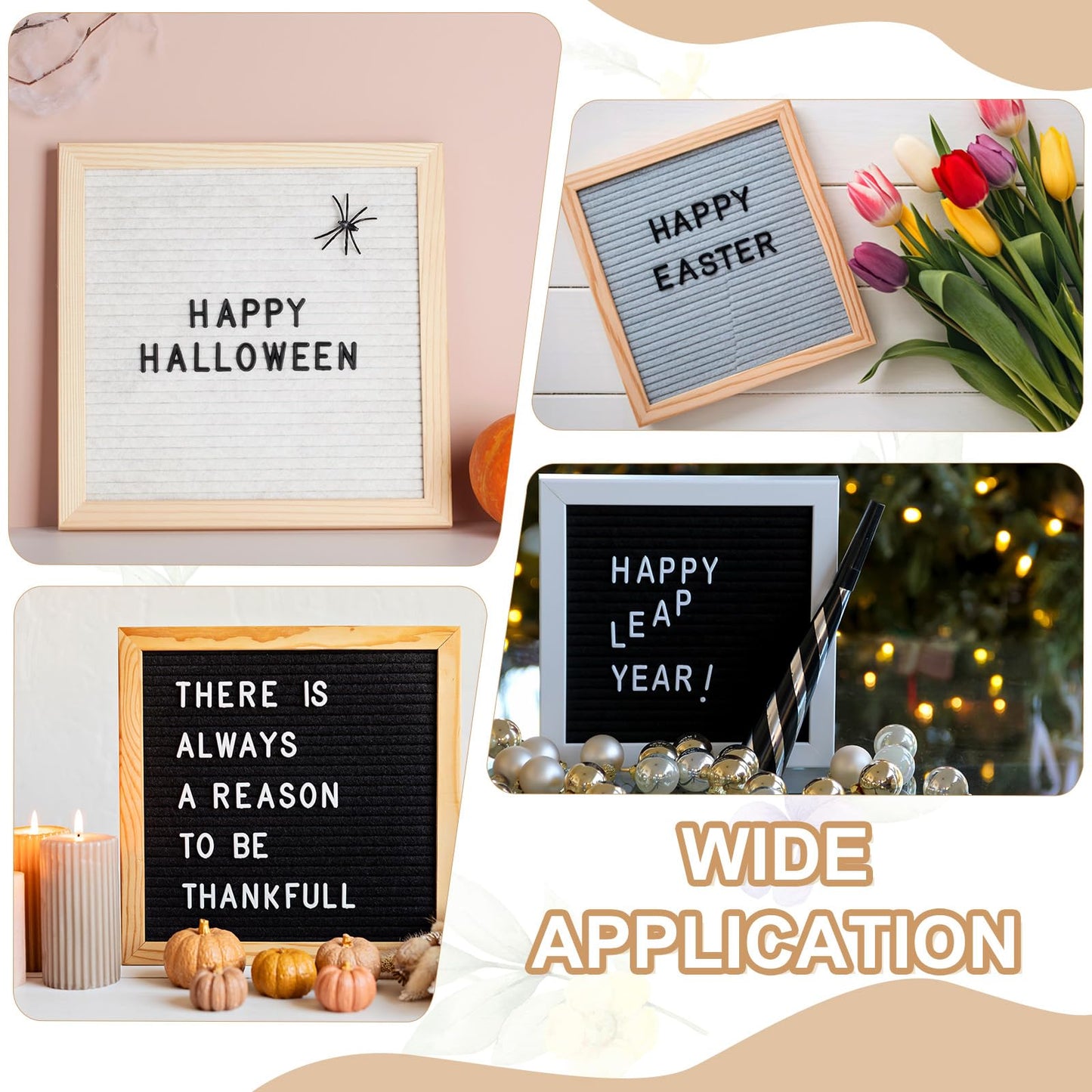PATIKIL 588 Piece Plastic Letters Set for Felt Letter Board, Black/Green Alphabet Message Board Accessories Including Letter Numbers with Restraint Strap for Cafe, Wedding, Birthday