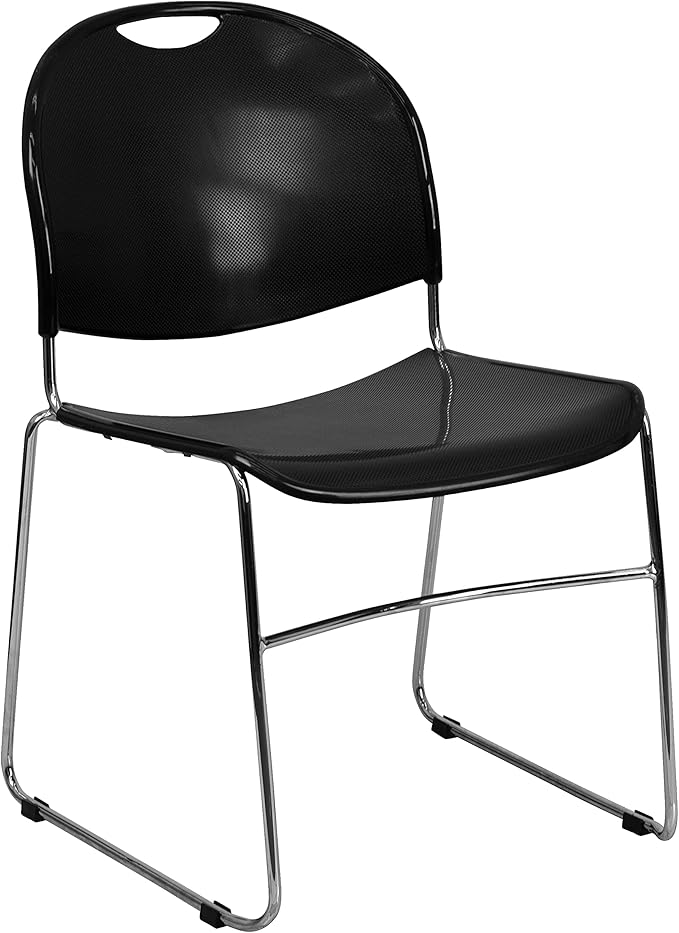 Flash Furniture 5 Pack HERCULES Series 880 lb. Capacity Black Ultra-Compact