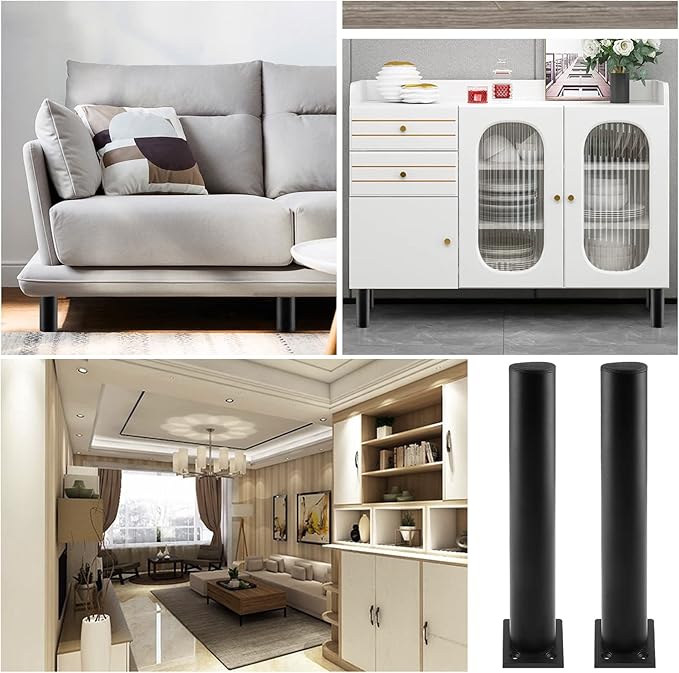 Set of 4 Furniture Legs 10 Inch, Adjustable Aluminum Alloy Cabinet Legs