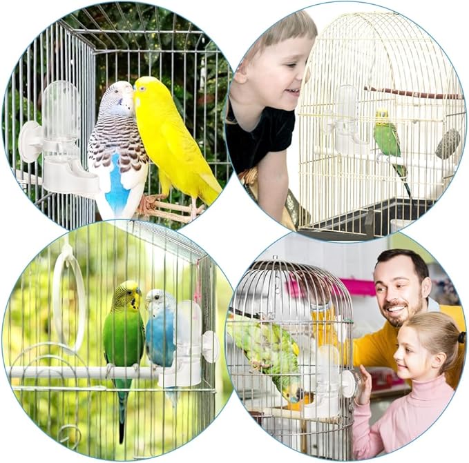 Automatic Pet Bird Water Feeder, Bird Water Dispenser for Cage, Bird Cage Suspended Automatic Water Dispenser, Bird Feeders for Parakeet Budgie Cockatiel Lovebirds Canary Finch (70ml)