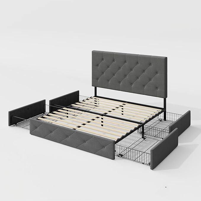 Allewie Upholstered Full Size Platform Bed Frame